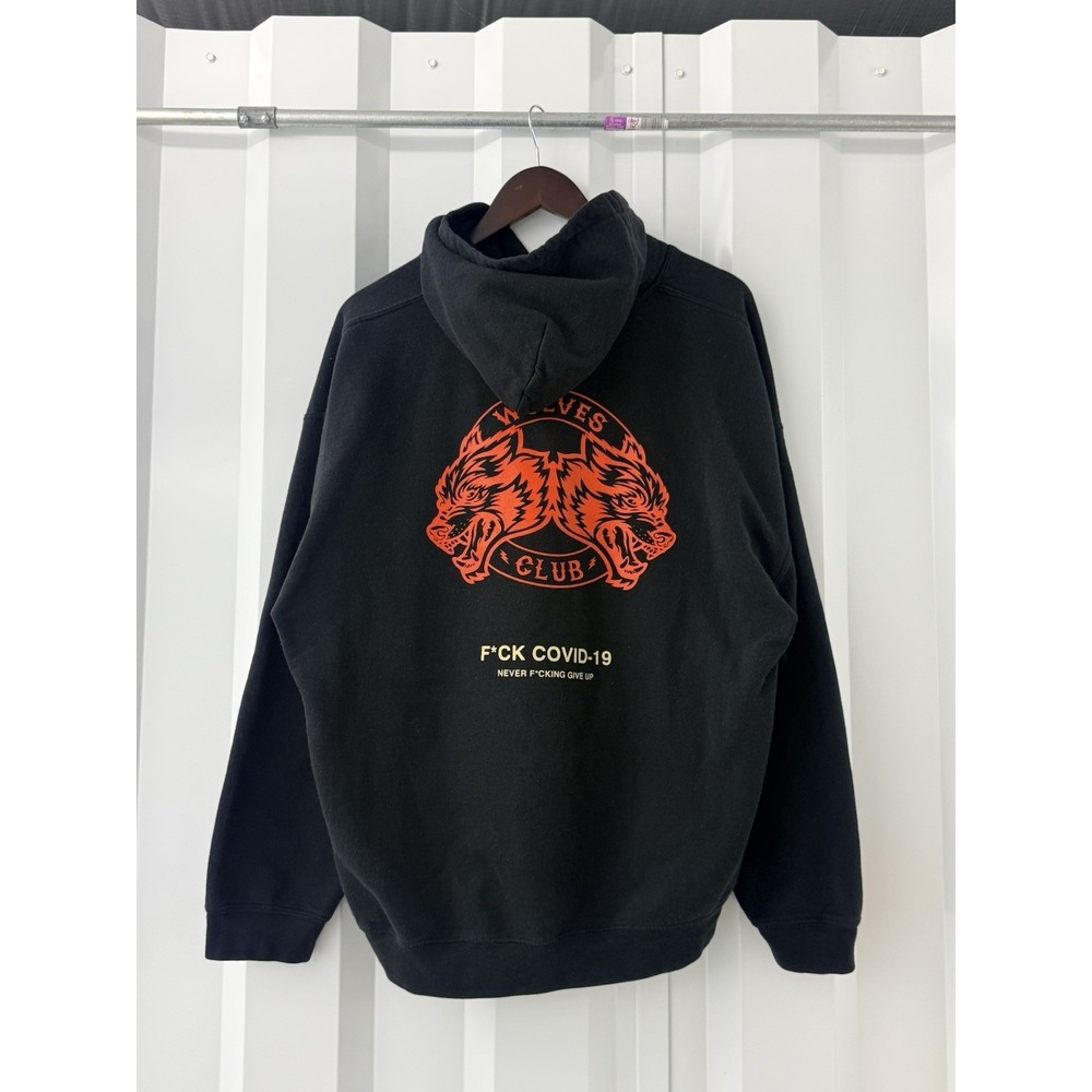 Darc Sport Wolves Club F*CK COVID-19 Hoodie Black Size L NFGU Limited Edition